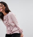 Y.a.s Tall Ruffle Detail Sweater - Pink