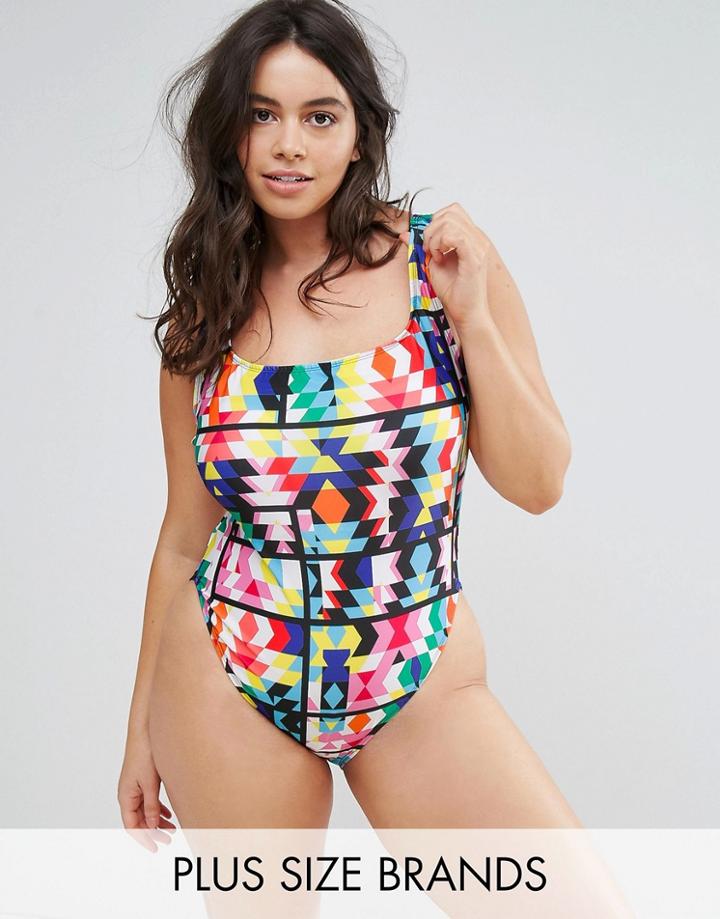 Monif C Geo Print Swimsuit - Multi