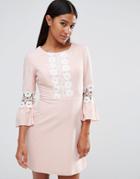 Lipsy Daisy Trim Shift Dress - Pink