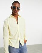 Bando Jersey Pique Button Down Slim Fit Shirt-yellow