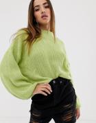 In The Style Cropped Balloon Sleeve Sweater