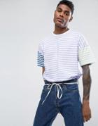 Asos Oversized T-shirt With Contrast Pastel Stripe - Multi