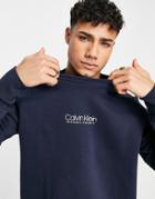Calvin Klein Logo Coordinates Sweatshirt In Navy