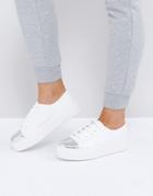 Asos Dillan Lace Up Toe Cap Sneakers - White