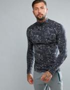 Saucony Running Runlife Seamless 1/4 Zip Sweat In Print Sam800019-bkh - Black