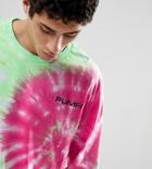 Puma Tie Dye Effect Long Sleeve T-shirt In Pink Exclusive To Asos - Pink