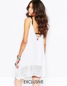 Rokoko Festival Knitted Cami Dress With Strappy Back - White
