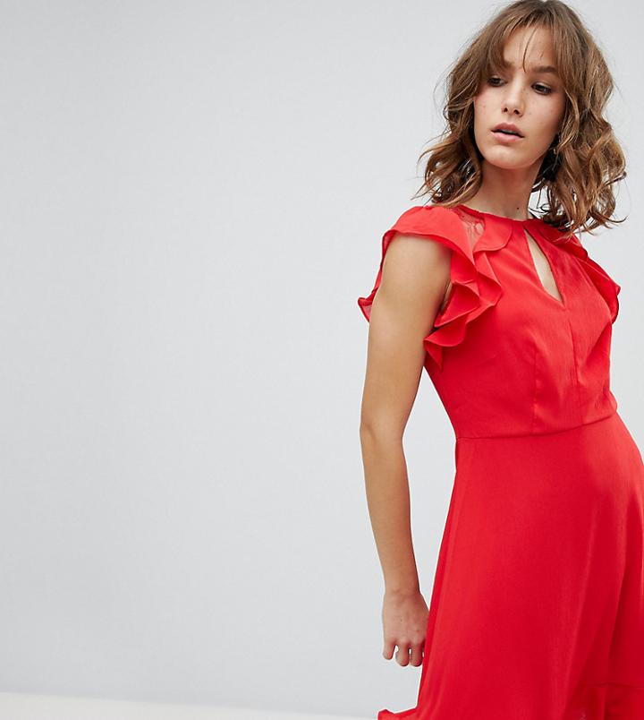 New Look Ruffle Dress-red