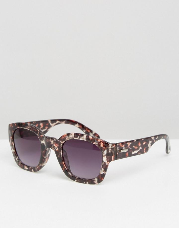 Minkpink Printed Square Frame Sunglasses - Brown