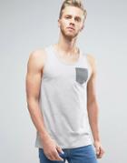 Bellfield Tank With Contrast Pocket - Stone