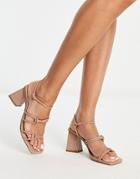 Steve Madden Brigitte Strappy Mid Heeled Sandals In Tan-brown