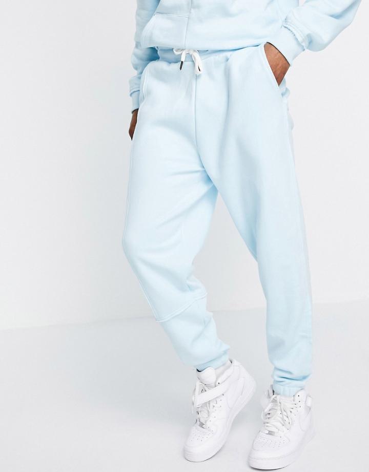 Liquor N Poker Spliced Sweatpants In Light Blue-blues