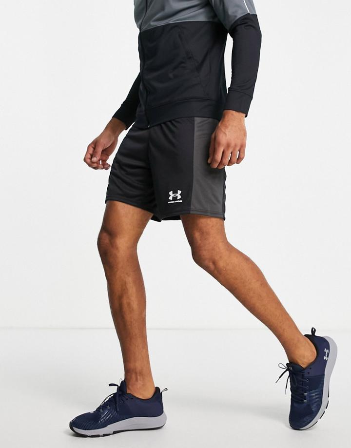 Under Armour Challenger Shorts With Side Stripe In Black