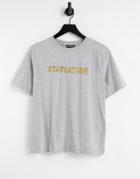 Whistles Cotton Staycation Logo T Shirt In Gray-white