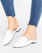 Asos Lashes Square Toe Ballet Mules - White