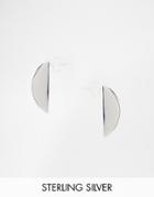 Asos Sterling Silver Crescent Earrings - Silver