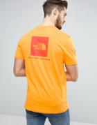 The North Face Red Box T-shirt Back Logo In Orange - Orange