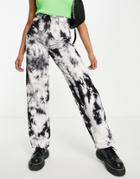 Topshop Cord Baggy Jean In Tie Dye-multi