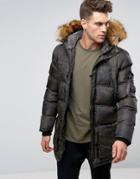 11 Degrees Parka With Faux Fur Hood - Green