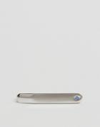 Asos Tie Bar With Sapphire Look Stone - Silver