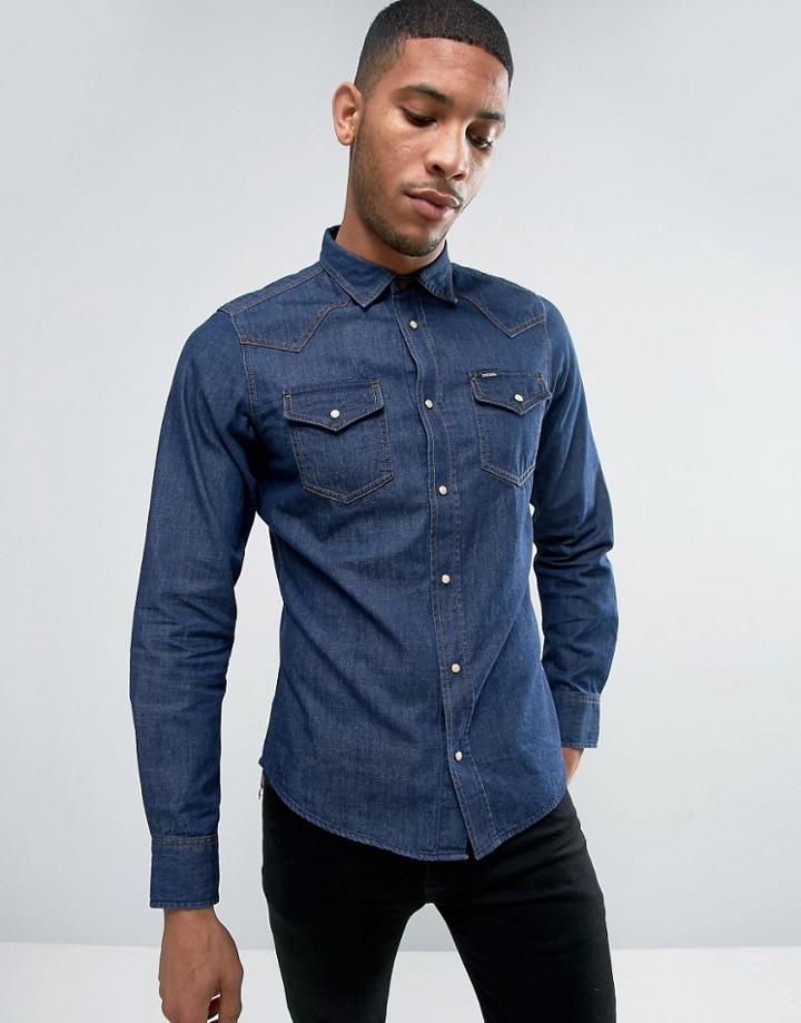 Diesel New-sonora-e Denim Shirt Slim Fit - Blue