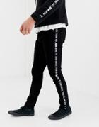 Only & Sons Slim Tapered Jeans With Japan Side Stripe - Black
