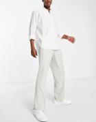 Asos Design Wide Smart Pants In Dusky Green