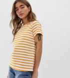 Asos Design Petite T-shirt With Crew Neck In Stripe - Multi