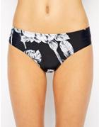Talulah Make You Mine Bikini Bottom With Mixed Back Print - Black Floral Print