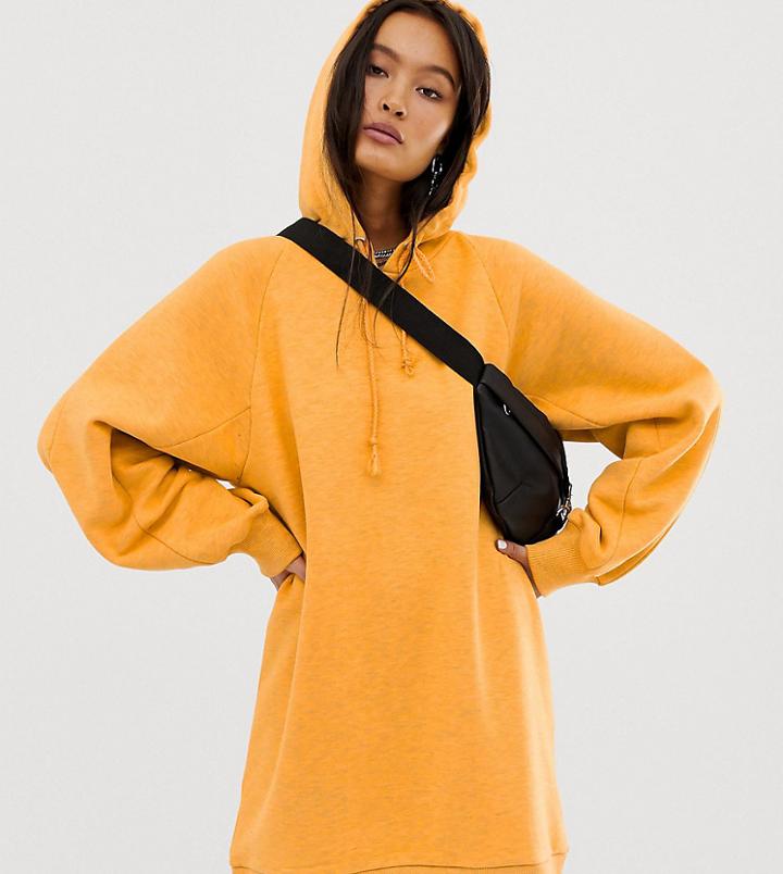 Collusion Hoodie Dress In Orange - Orange