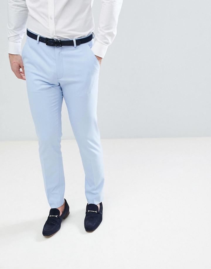 Asos Wedding Skinny Suit Pants In Kentucky Blue - Blue