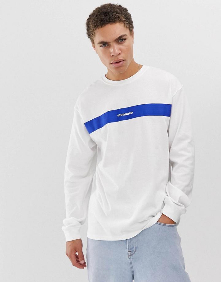 Mennace Long Sleeve T-shirt In White