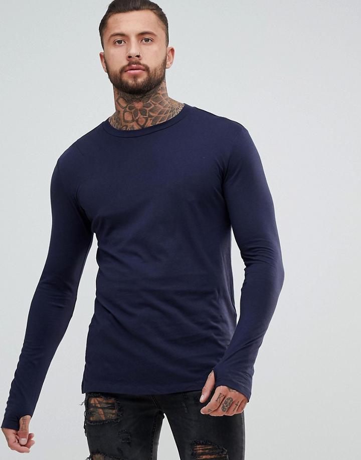 Religion Long Sleeve Top With Thumbholes - Gray