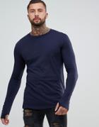 Religion Long Sleeve Top With Thumbholes - Gray