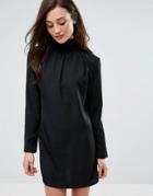 Fashion Union High Neck Dress - Black