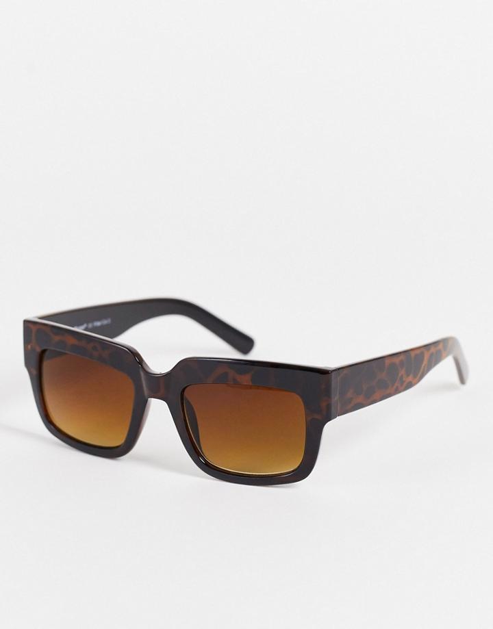 Aj Morgan Hi Brow Square Lens Sunglasses-brown