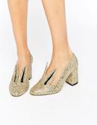 Minna Parikka Jackie Gold Glitter Bunny Ear Heeled Shoes - Gold
