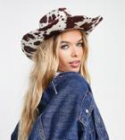 Reclaimed Vintage Inspired Cowboy Hat In Cow Print-multi