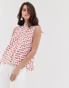 Closet Mandarin Collar Trapeze Top - White