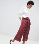 Asos Design Tall Culottes In Spot - Red