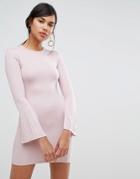 Ivyrevel Split Long Sleeve Jersey Mini Dress - Pink