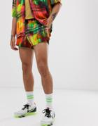 Jaded London Two-piece Shorts In Tie Dye Check-multi
