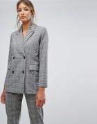 Selected Checked Blazer - Brown