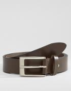7x Slim Brown Leather Belt - Brown