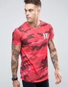 11 Degrees T-shirt In Camo - Red