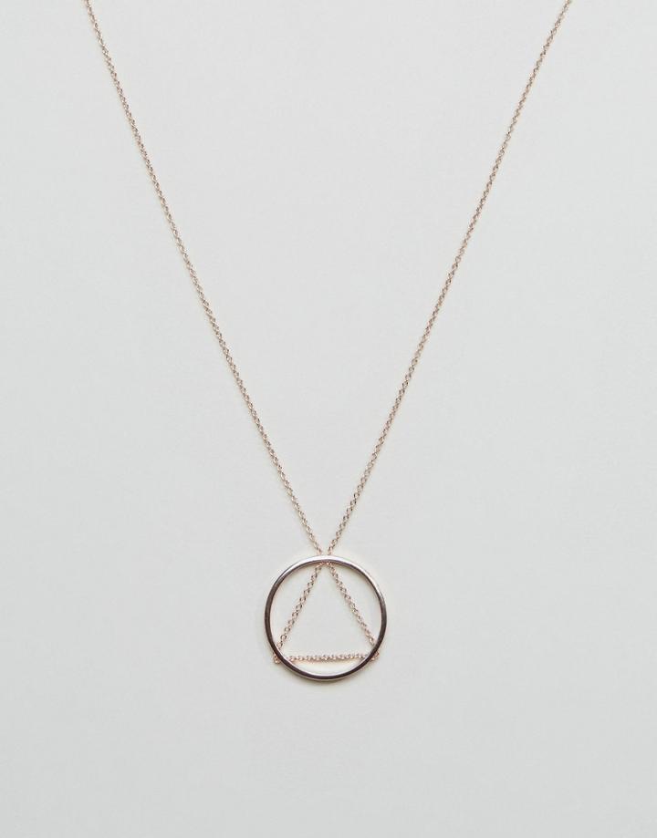 Cheap Monday Triangle Circle Necklace - Gold