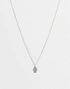Topshop Crystal Hand Pendant Necklace In Gold