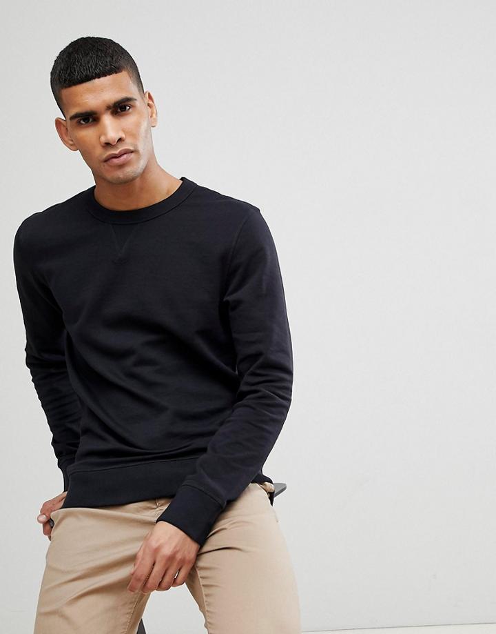 Selected Homme Crew Neck Sweat In Black - Black