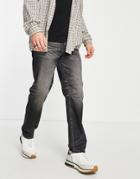 Asos Design Cone Mill Denim Original Fit 'american Classic' Jeans In Washed Black