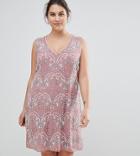 Lovedrobe Luxe Embellished V Neck Shift Dress - Pink